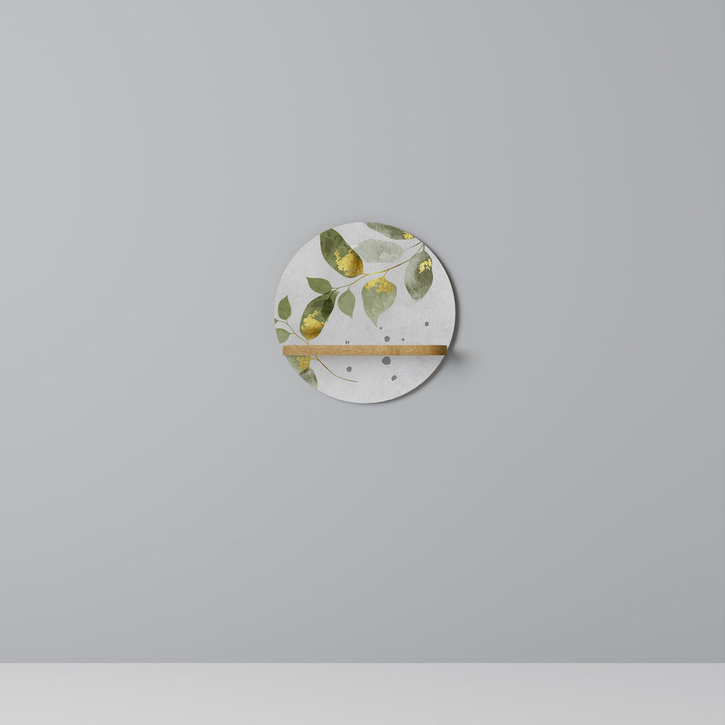 ELEGANT BOTANICS Στρογγυλό Ράφι Τέχνης σε Στυλ Δρυός
