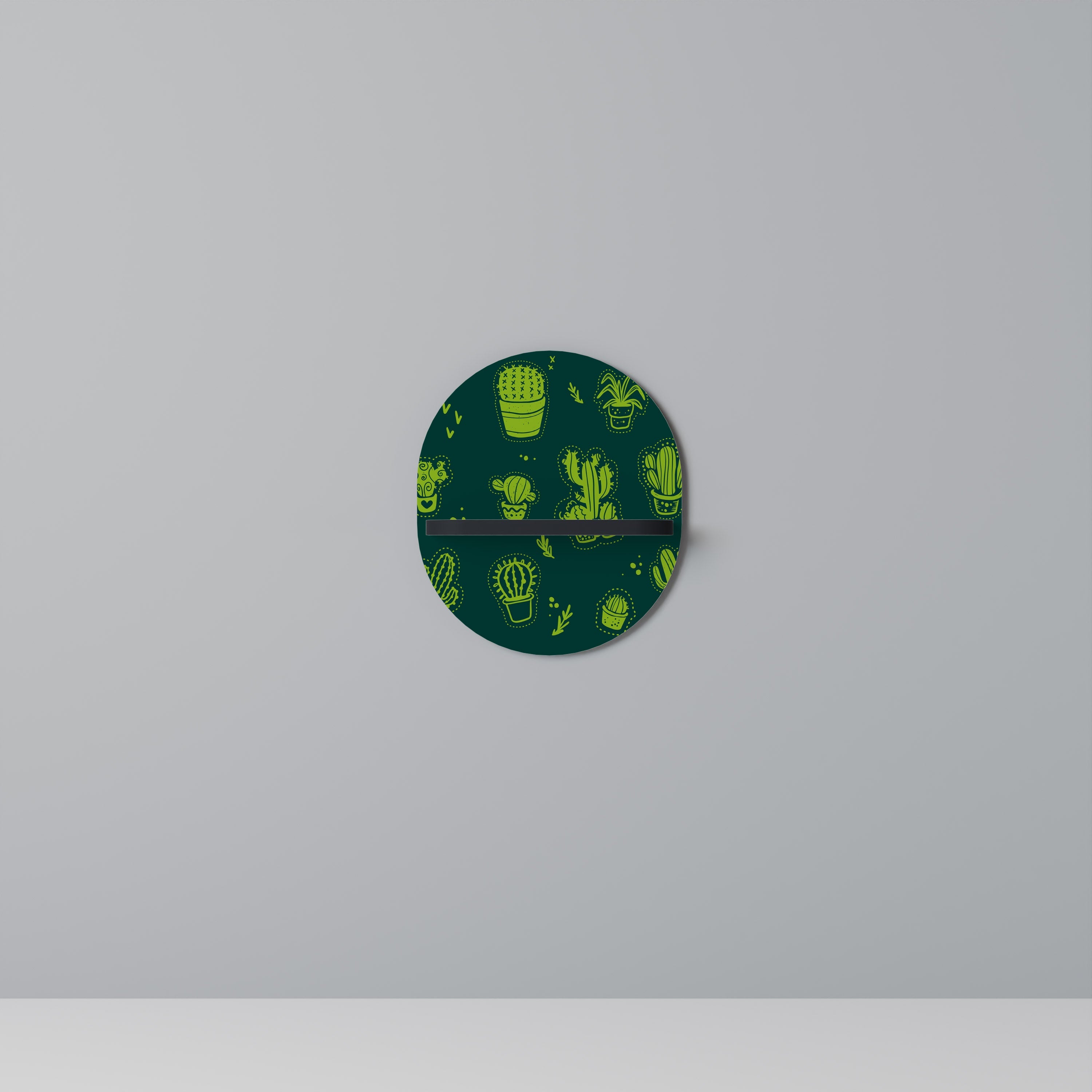 Οβάλ Ράφι Τέχνης DESERT GREEN σε Μαύρο Φινίρισμα