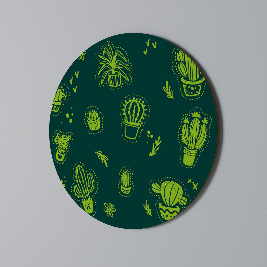 Στρογγυλή Τέχνη Τοίχου DESERT GREEN
