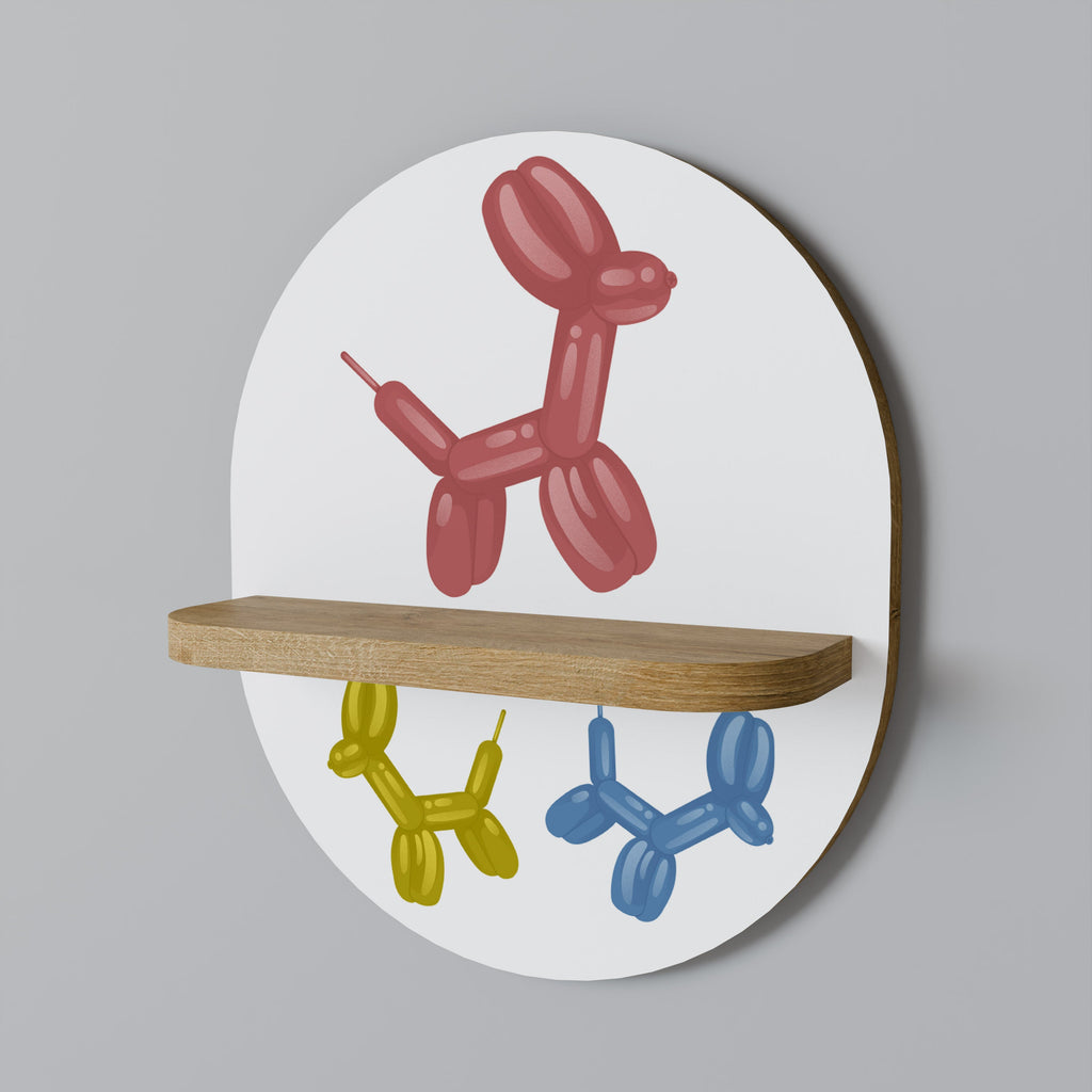 CHILDHOOD MEMORY Oval Art Shelf In Oak Effect