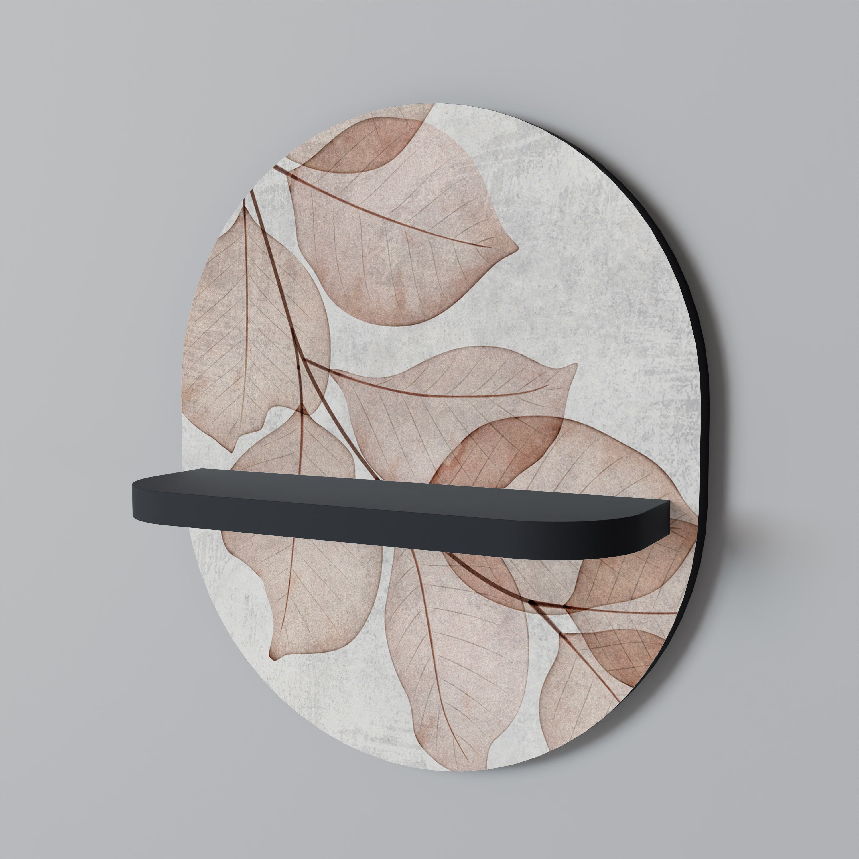 Οβάλ Ράφι Τέχνης AUTUMN FRAGILITY σε Μαύρο Φινίρισμα