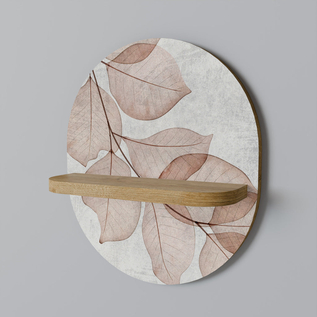 Οβάλ Ράφι Τέχνης AUTUMN FRAGILITY σε Φόντο Δρυός