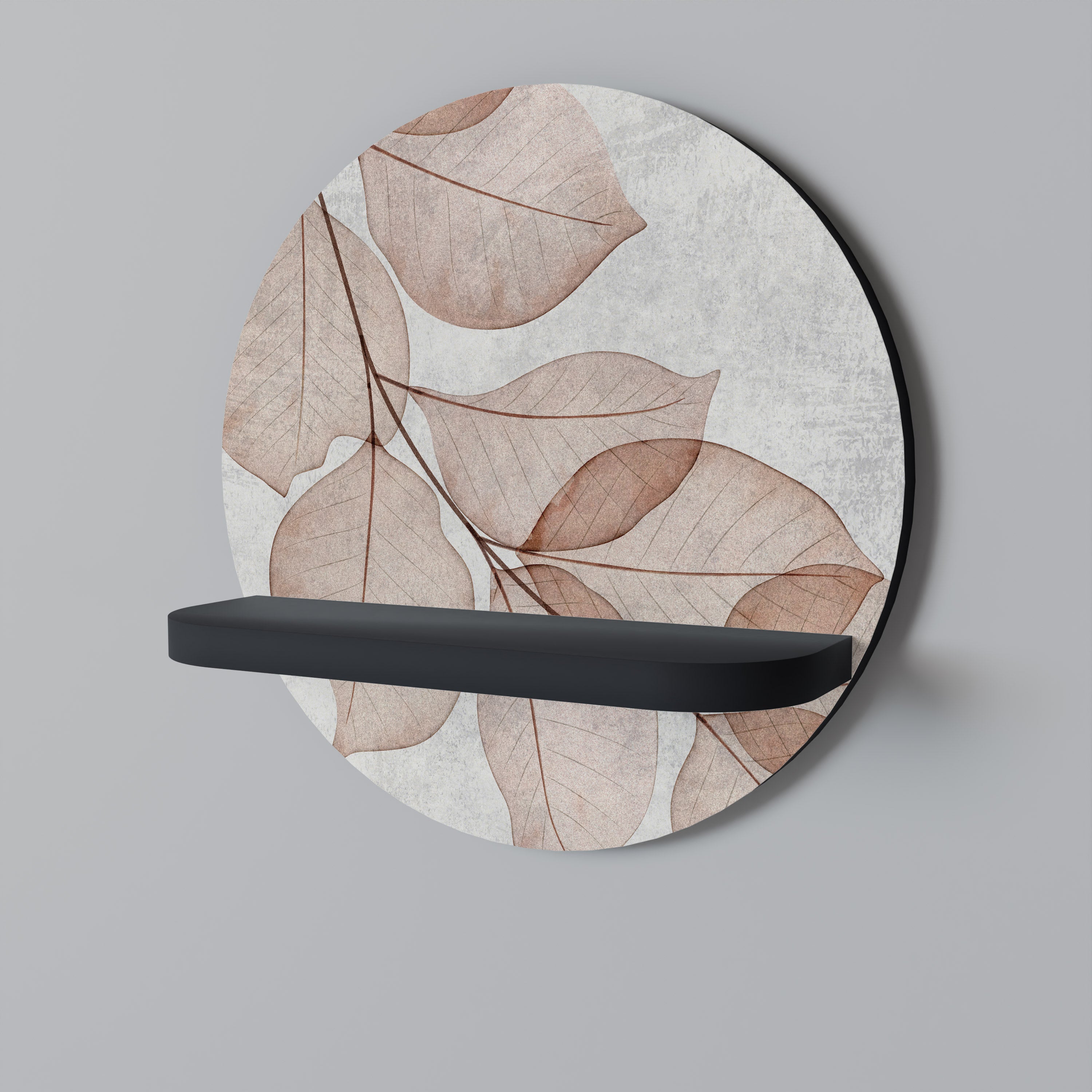 Στρογγυλό ράφι τέχνης AUTUMN FRAGILITY σε μαύρο φινίρισμα