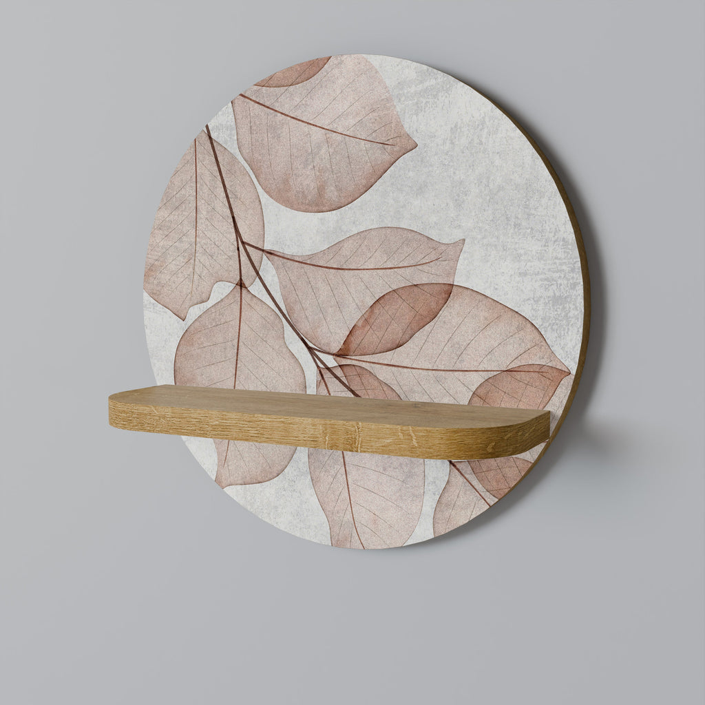 Στρογγυλό ράφι τέχνης AUTUMN FRAGILITY σε όψη δρυός
