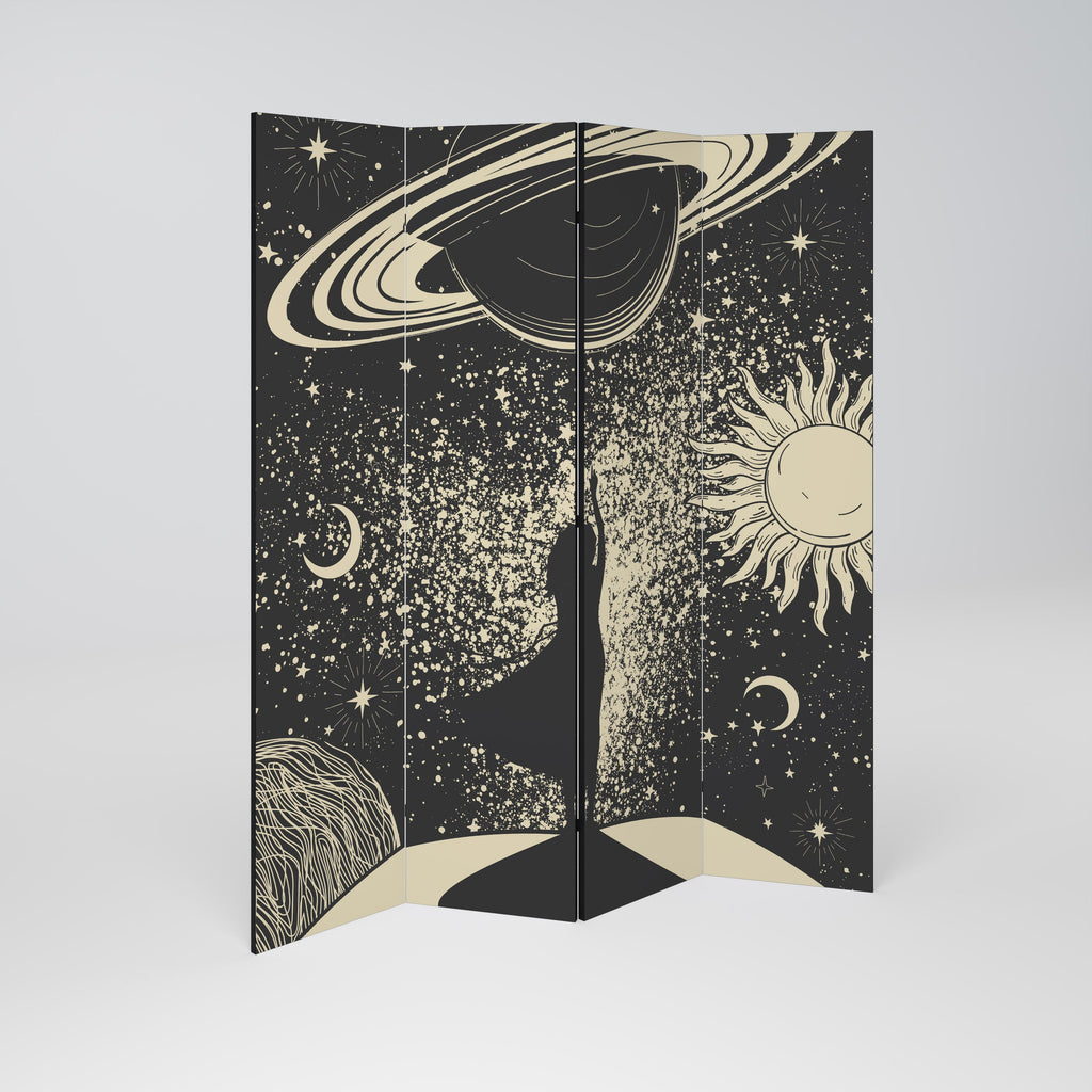 MYSTIC UNIVERSE Decorative 4-Panel Room Divider