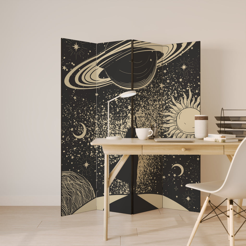 MYSTIC UNIVERSE Decorative 4-Panel Room Divider
