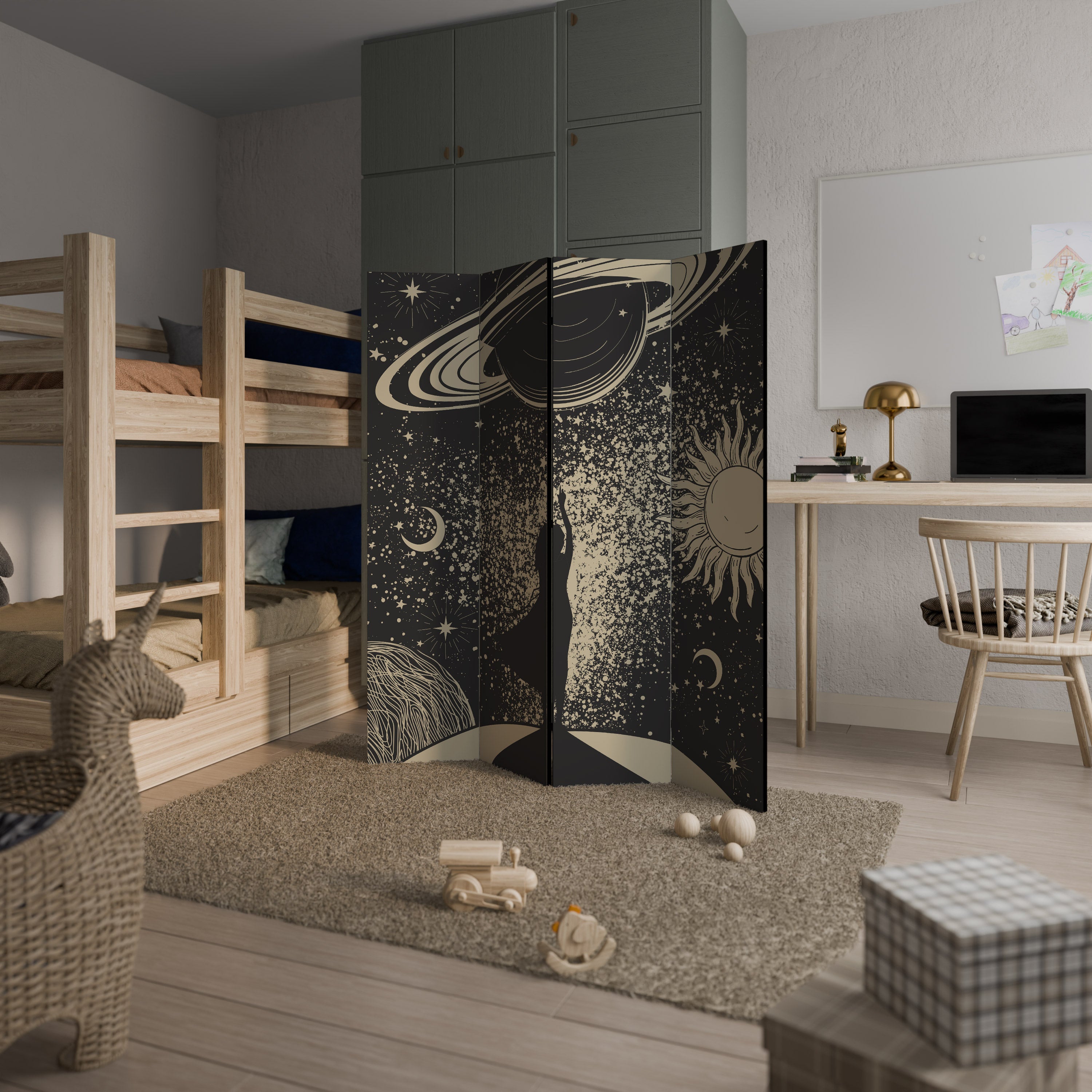 MYSTIC UNIVERSE 4-Panel Room Divider