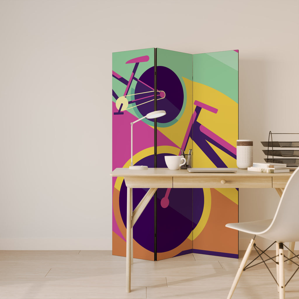 BIKE DREAMS 3-Panel Room Divider