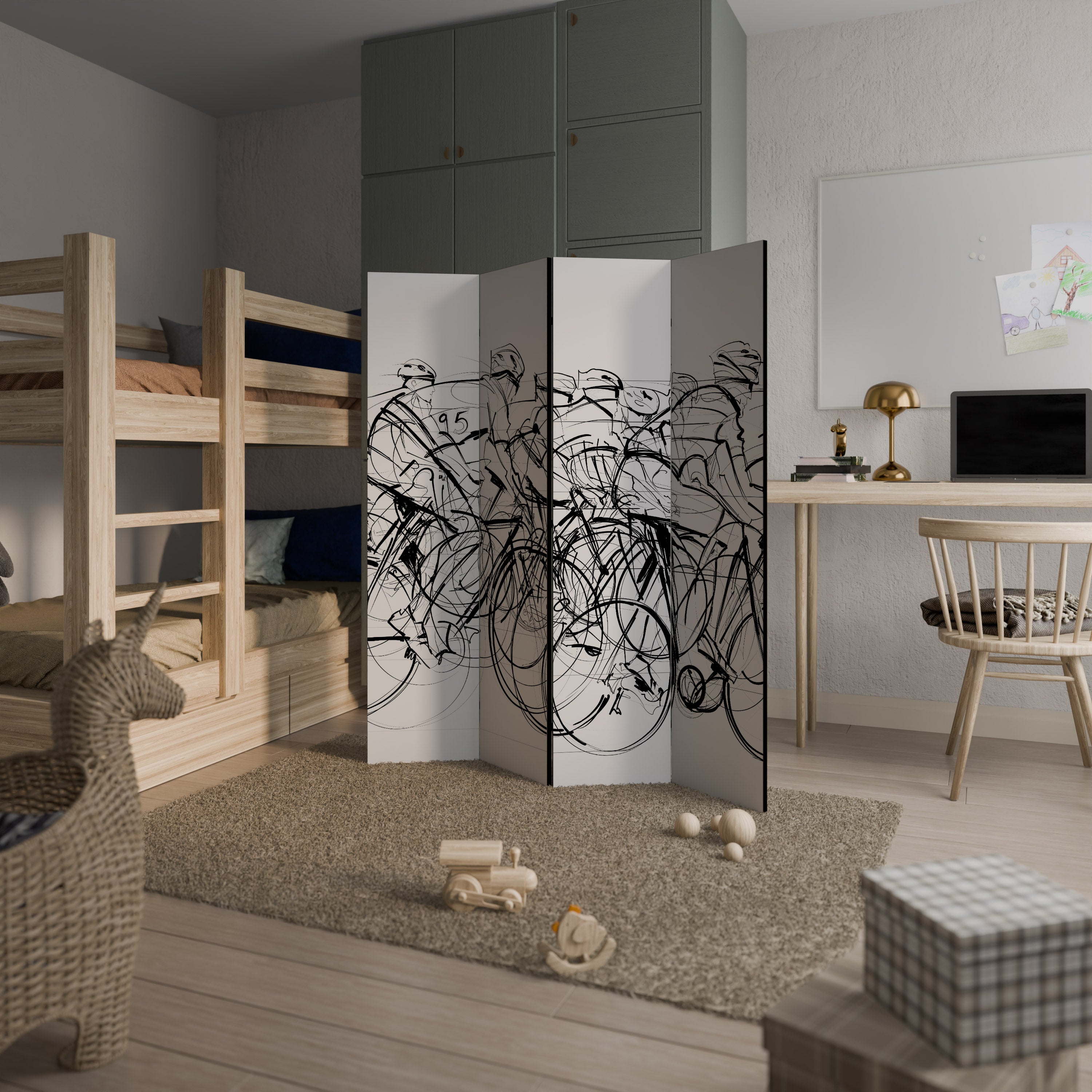 CYCLING COMPETITION 4-Panel Room Divider