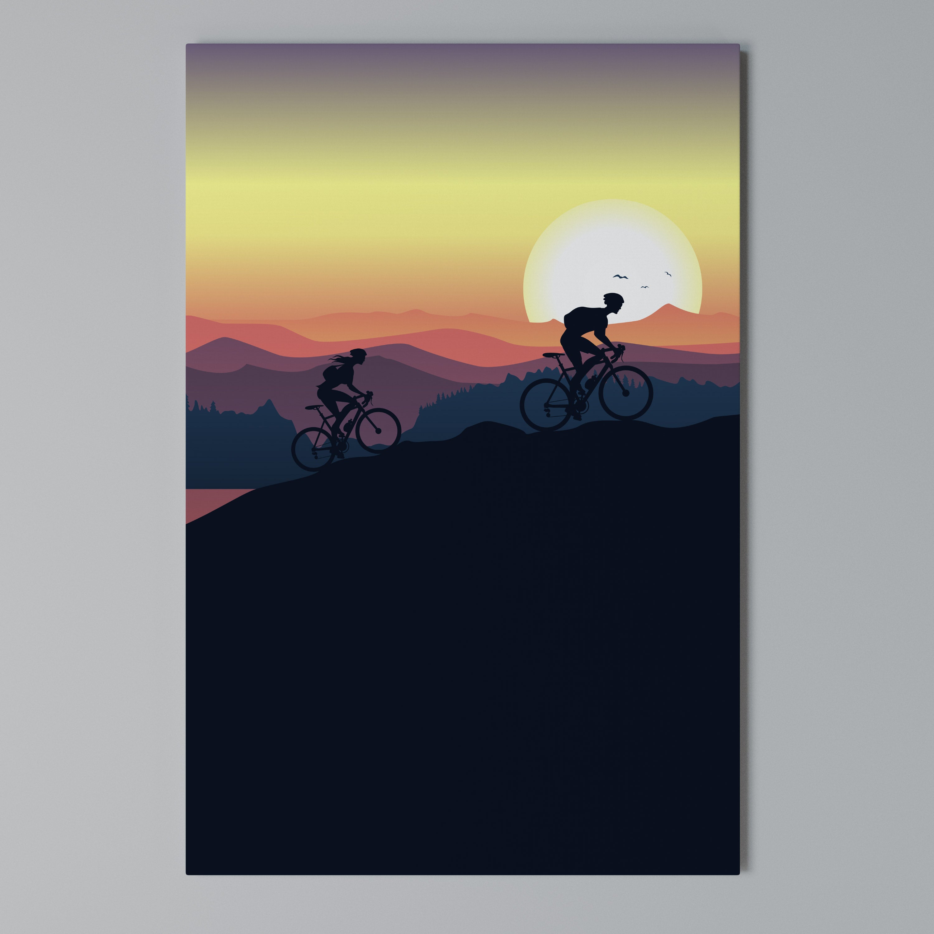 CYCLING HORIZON Κατακόρυφος Πίνακας σε Καμβά