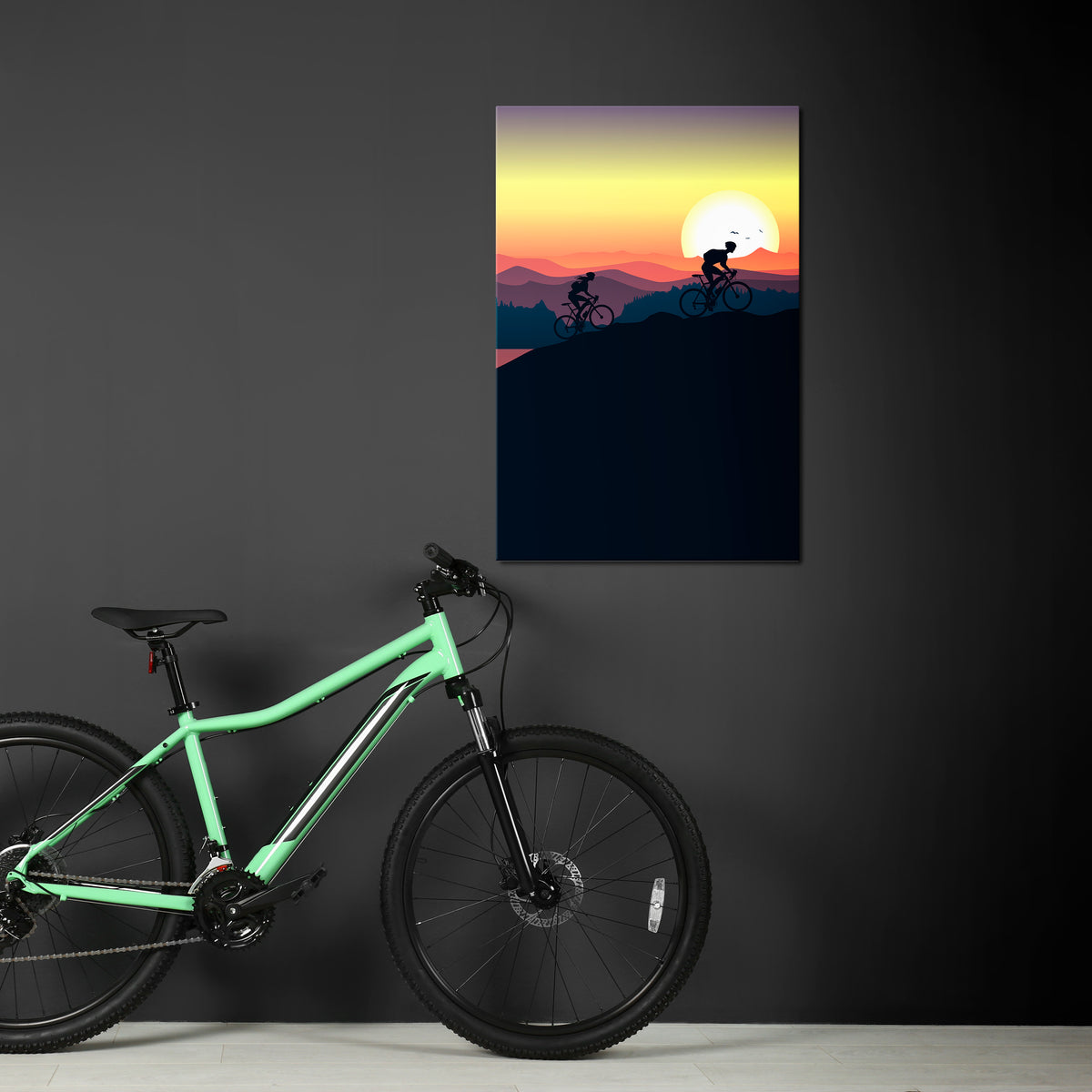 CYCLING HORIZON Κατακόρυφος Πίνακας σε Καμβά