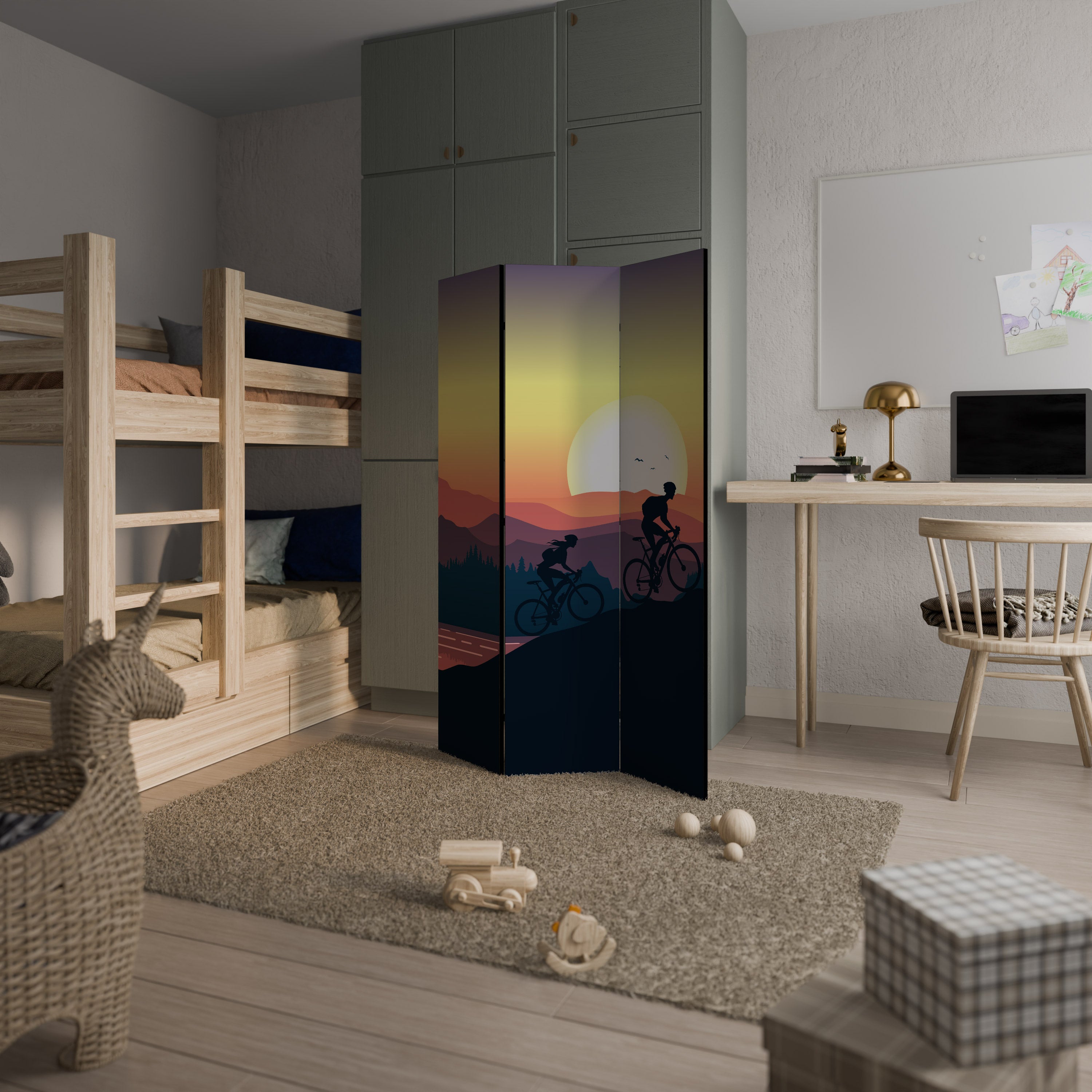 CYCLING HORIZON Διακοσμητικό παραβάν με 3 πάνελ