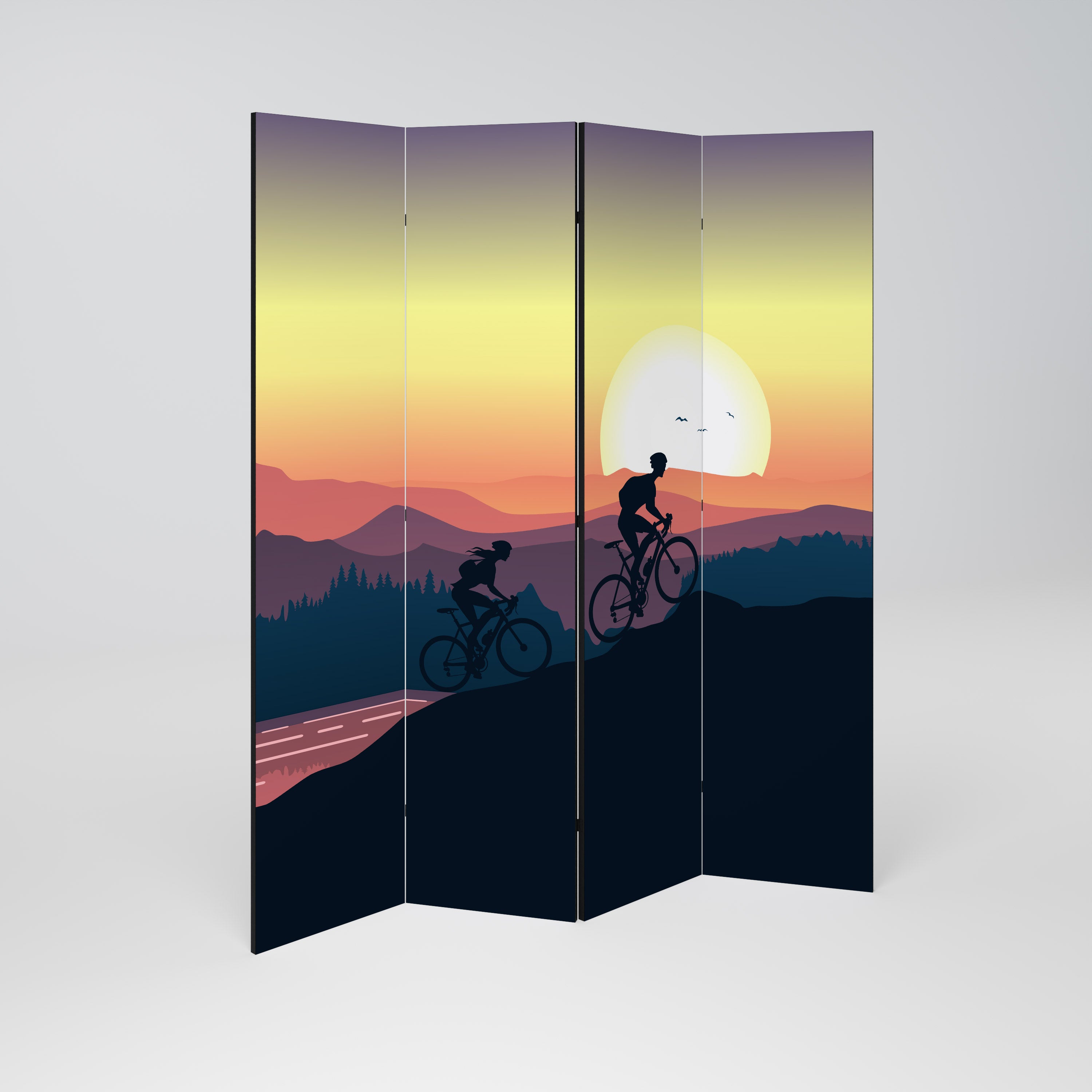 CYCLING HORIZON 4-Panel Room Divider