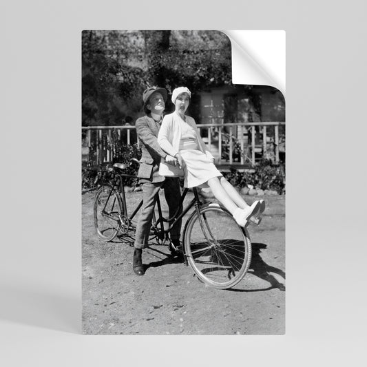 RIDING THROUGH TIME Peel and Stick Vertical Poster
