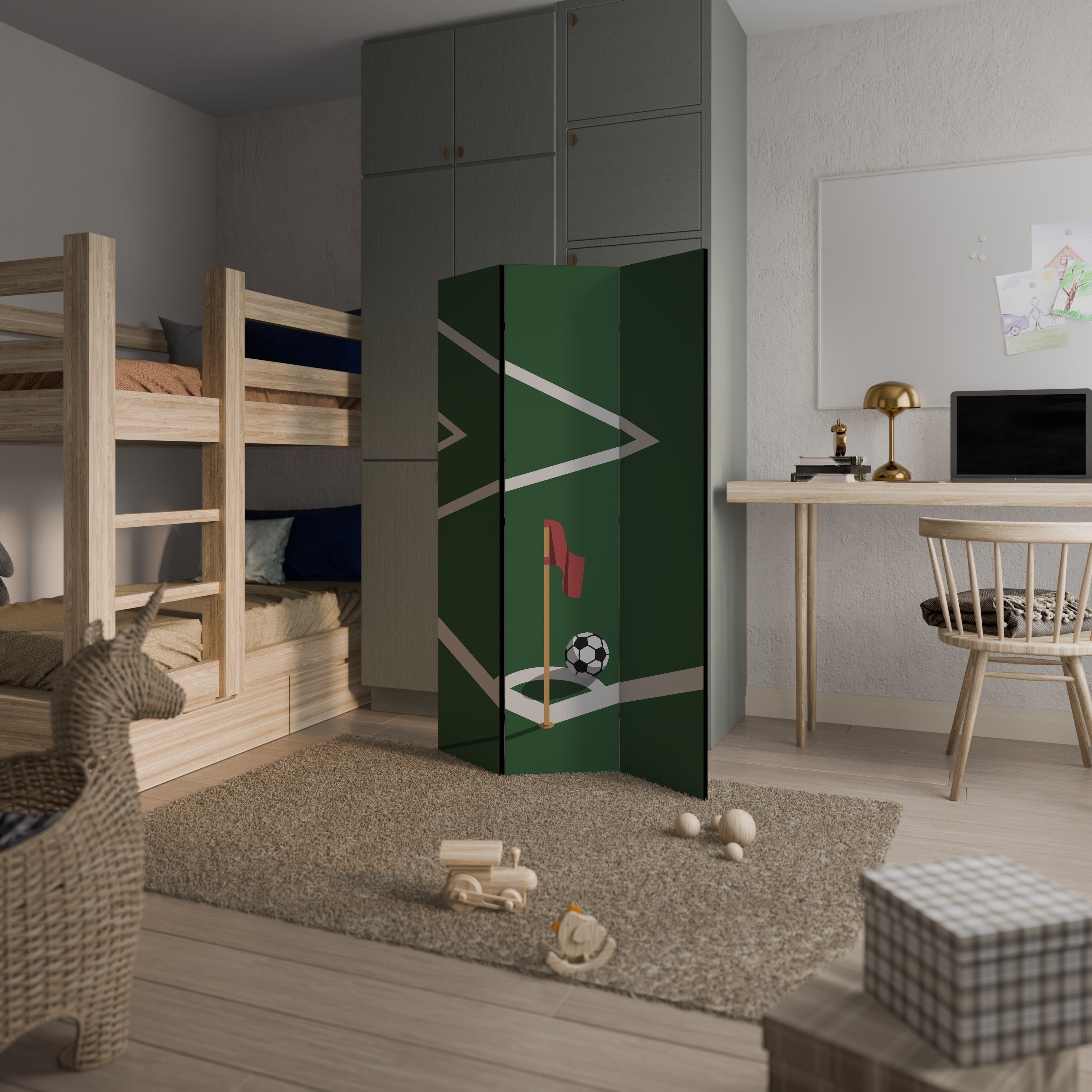 FOOTBALL ACTION Διακοσμητικό παραβάν με 3 πάνελ