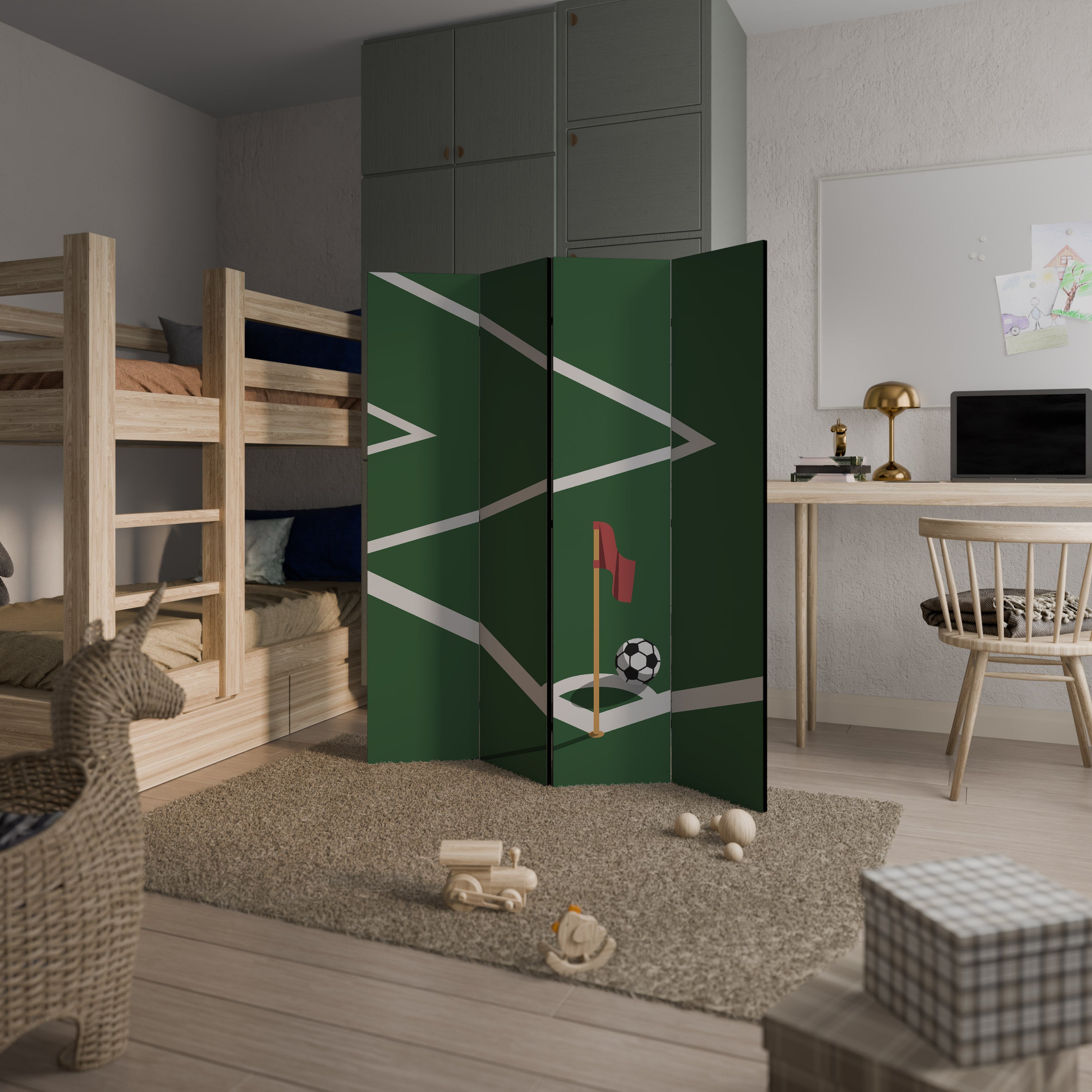 FOOTBALL ACTION 4-Panel Room Divider