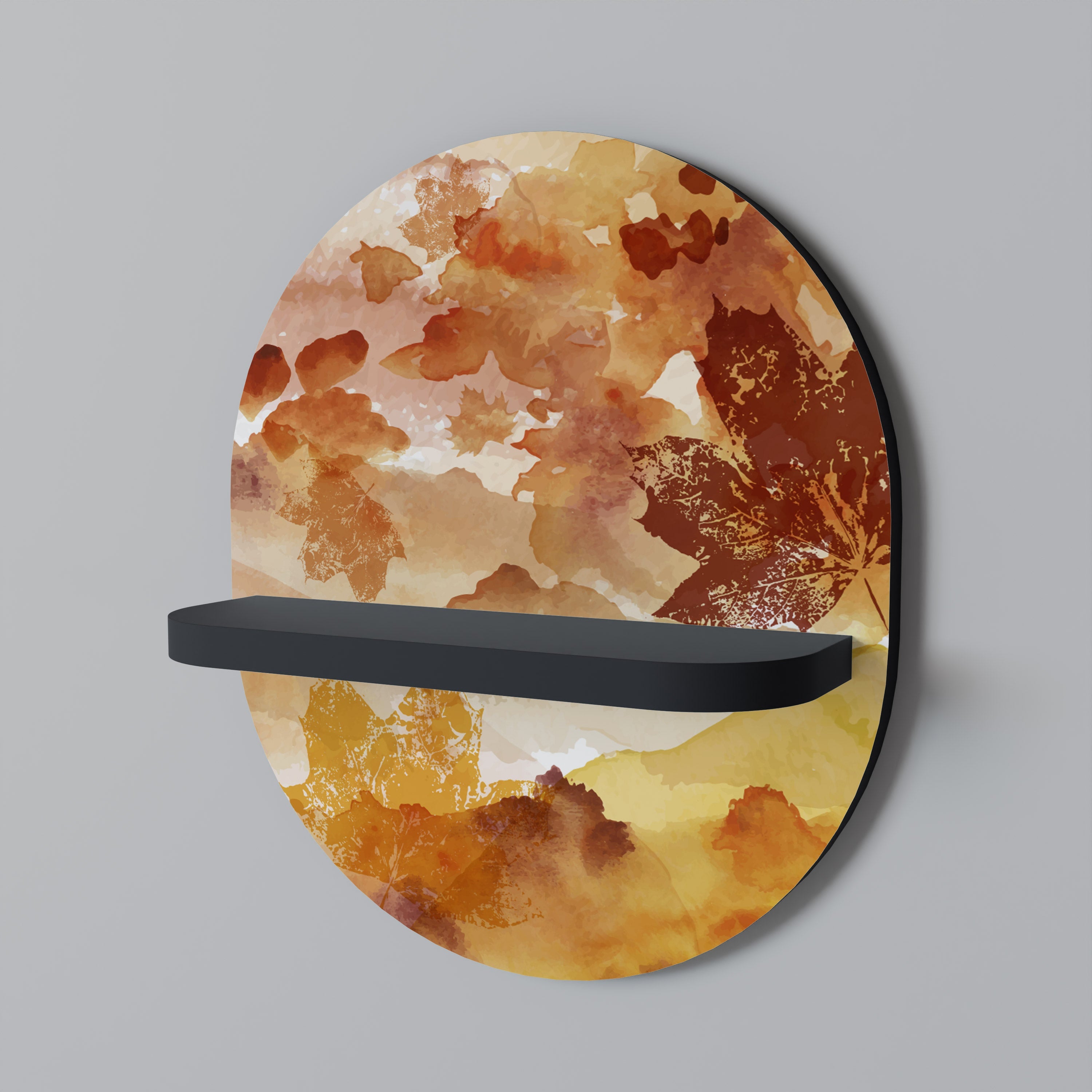 Οβάλ Ράφι Τέχνης TRACES OF AUTUMN σε Μαύρο Φινίρισμα
