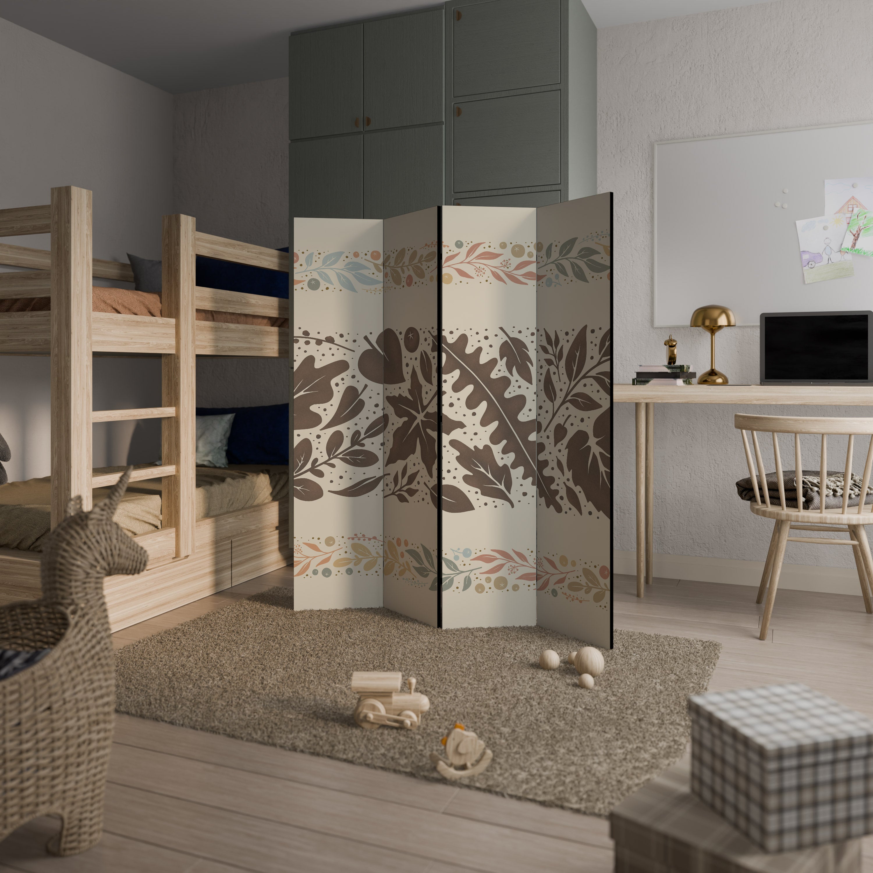 FOLIAGE ROWS 4-Panel Room Divider