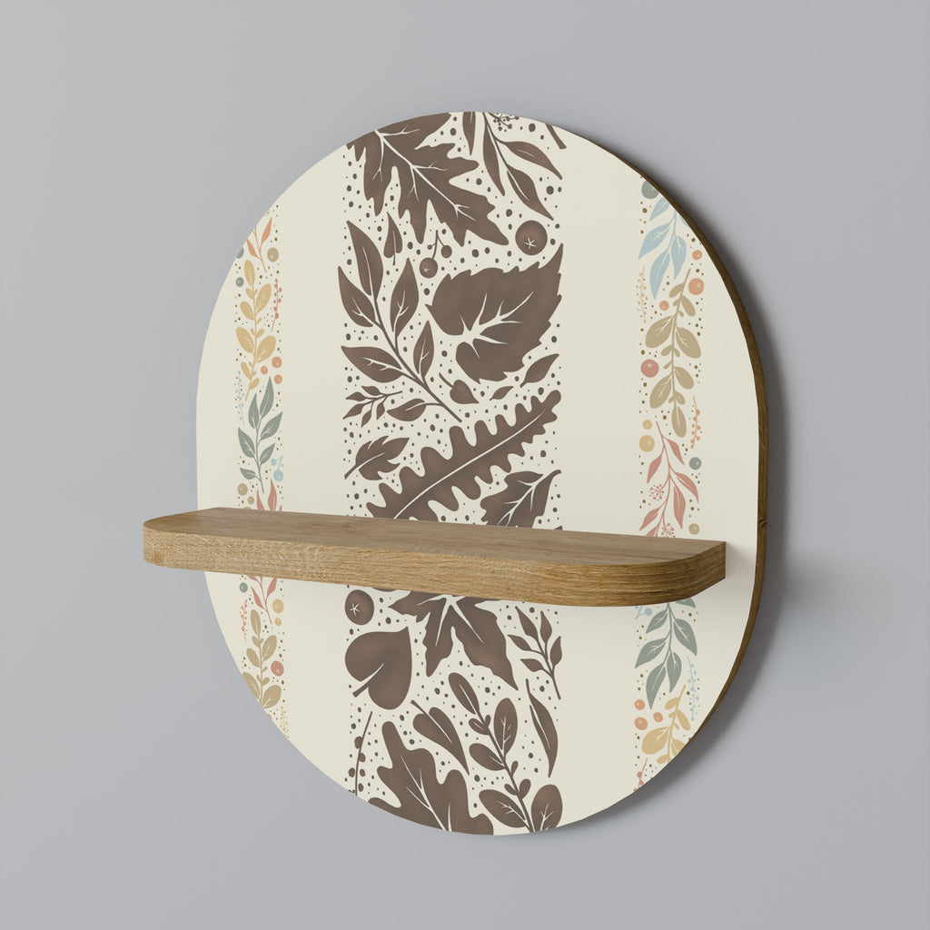 FOLIAGE TALES Oval Art Shelf In Oak Effect