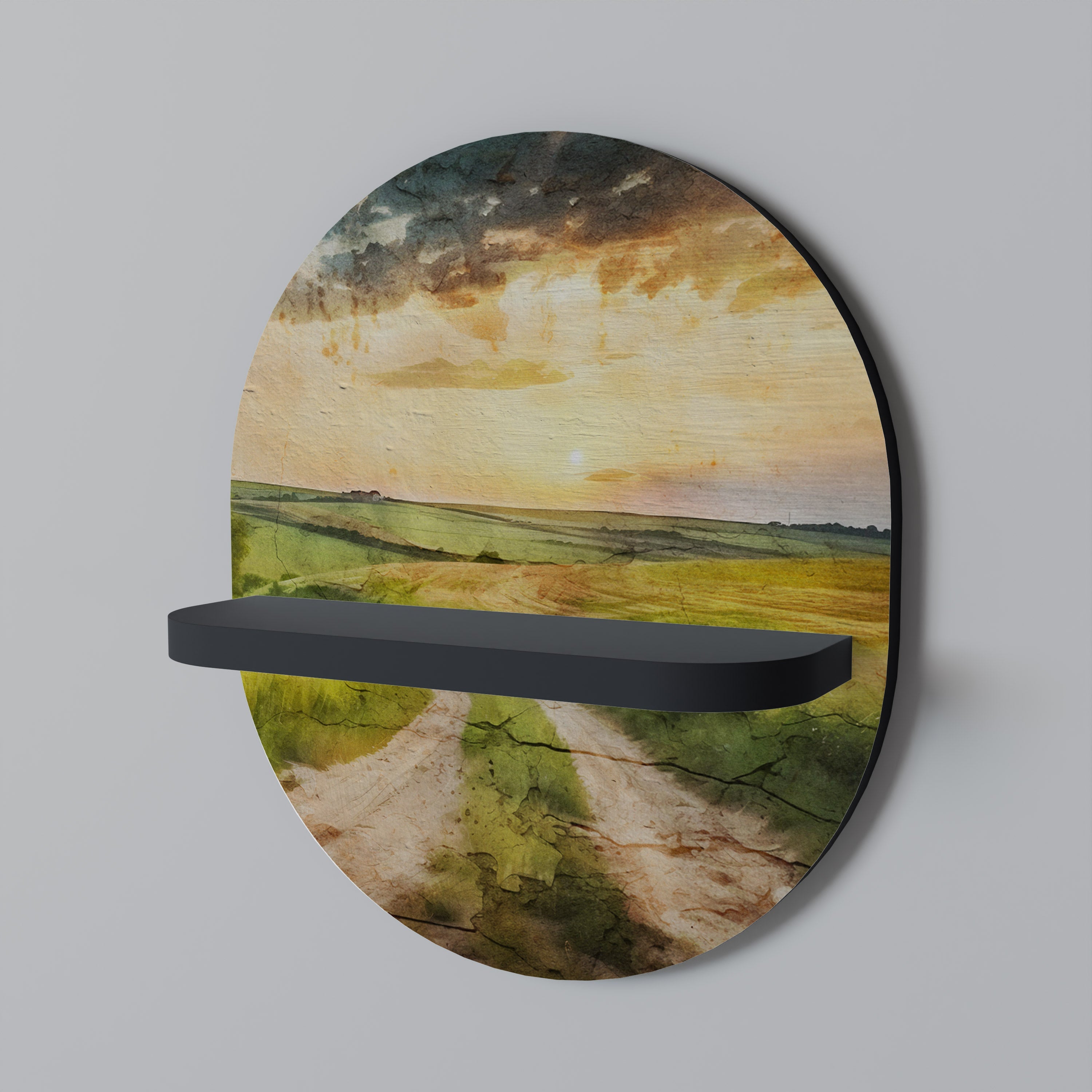 Οβάλ Ράφι SUNSET PATH σε Μαύρο Φινίρισμα