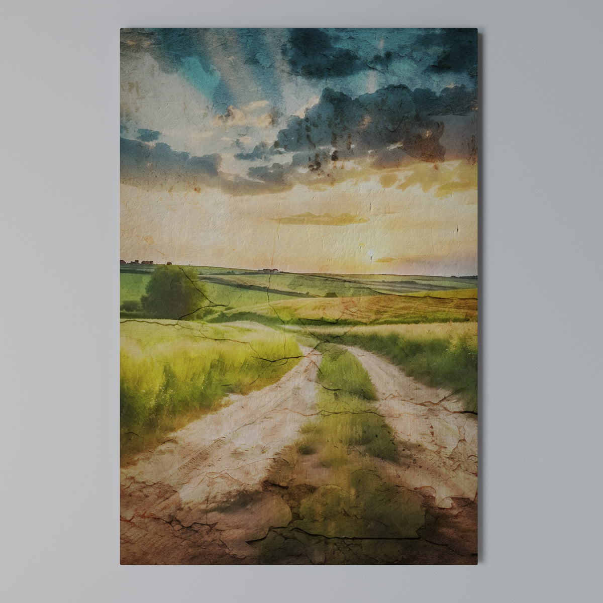 SUNSET PATH Κατακόρυφος Πίνακας σε Καμβά