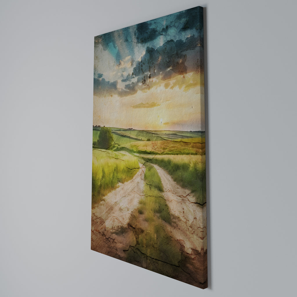 SUNSET PATH Κατακόρυφος Πίνακας σε Καμβά