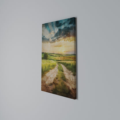 SUNSET PATH Κατακόρυφος Πίνακας σε Καμβά