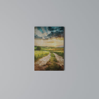 SUNSET PATH Κατακόρυφος Πίνακας σε Καμβά