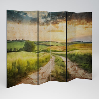SUNSET PATH 6-Panel Room Divider