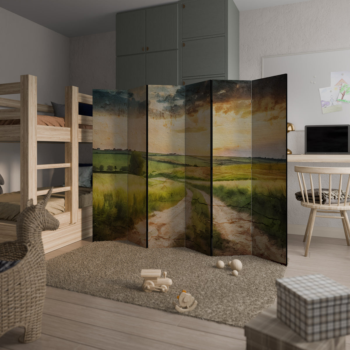 SUNSET PATH 6-Panel Room Divider