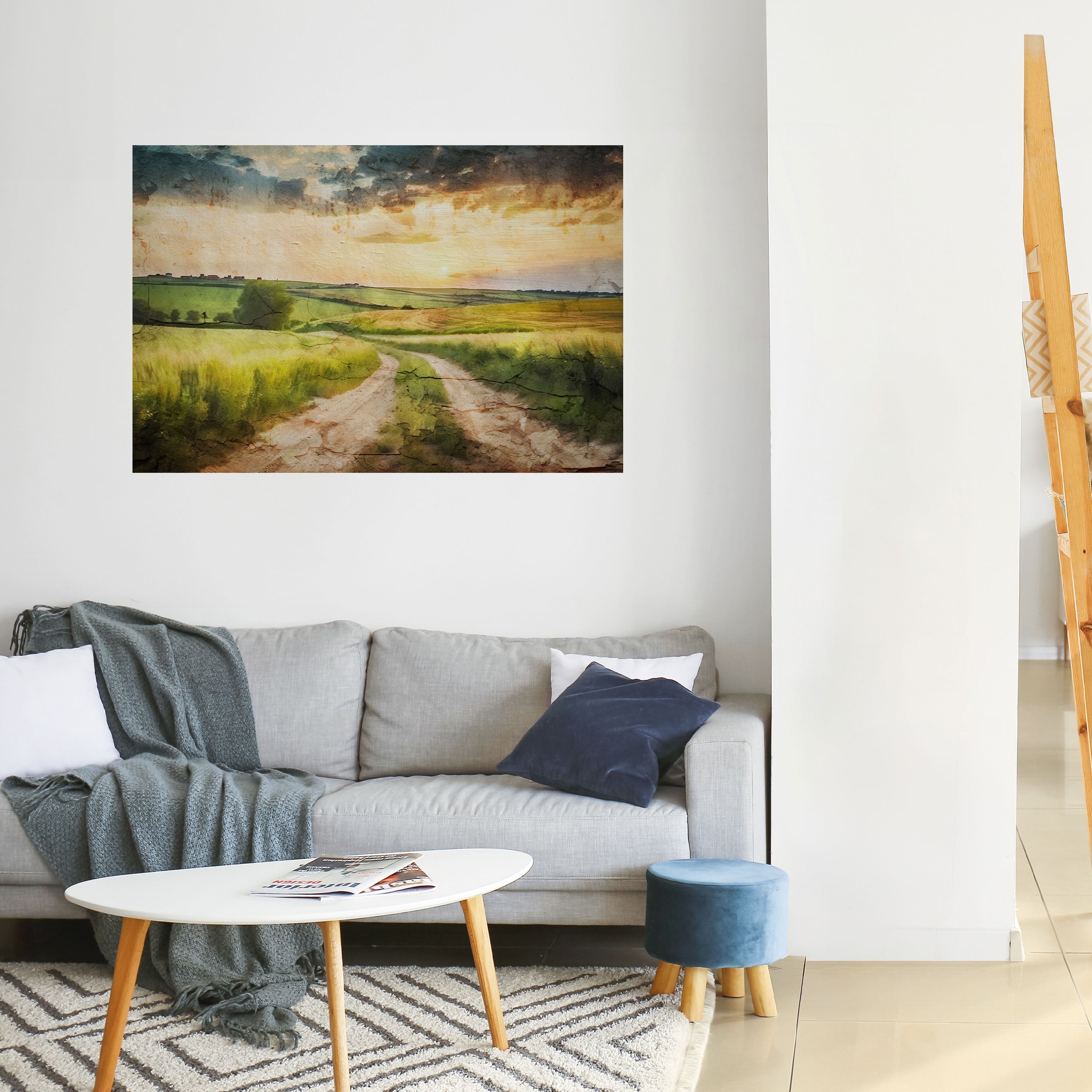 SUNSET PATH Peel and Stick Horizontal Poster
