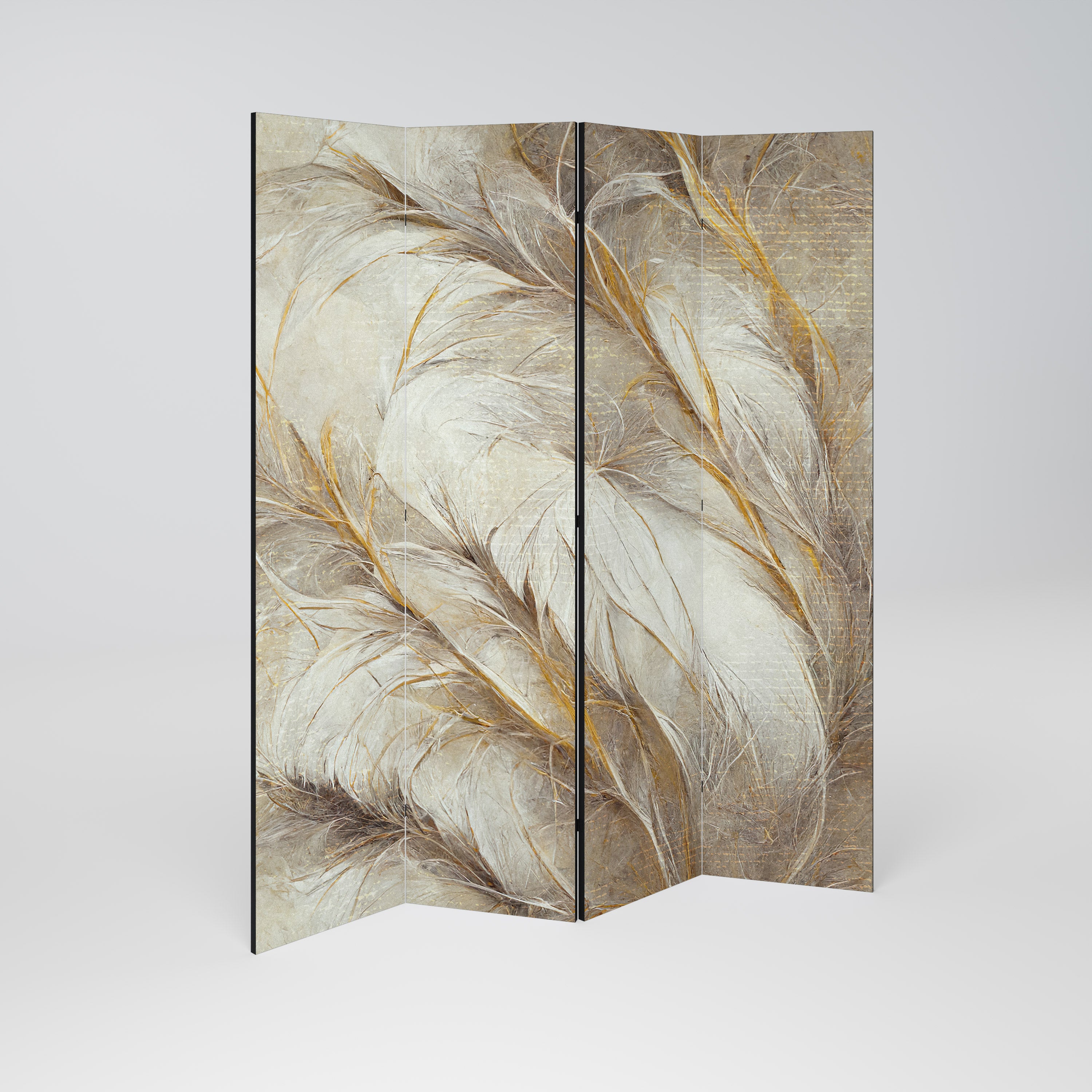 SOFT PLUMAGE 4-Panel Room Divider