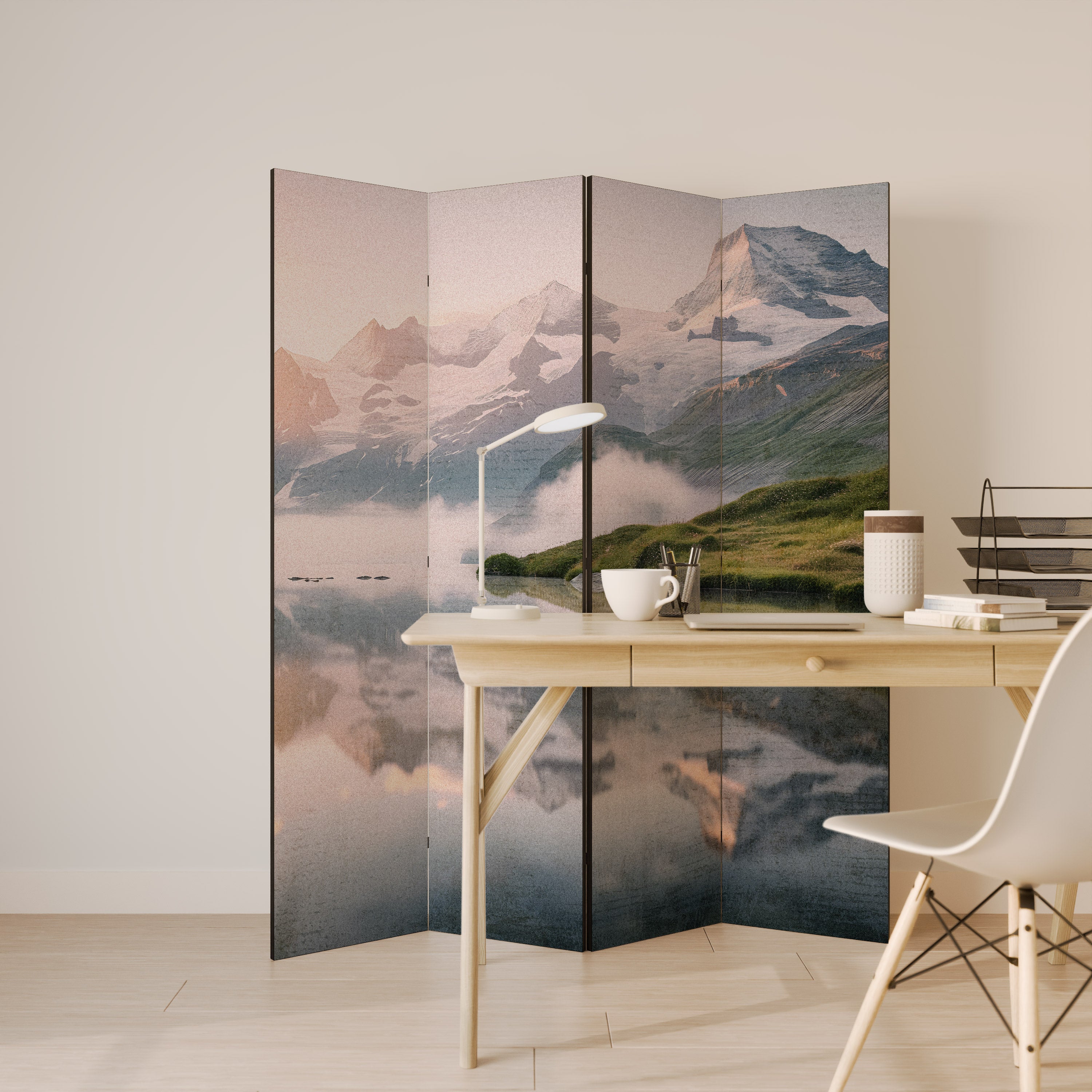 FOGGY HORIZON 4-Panel Room Divider