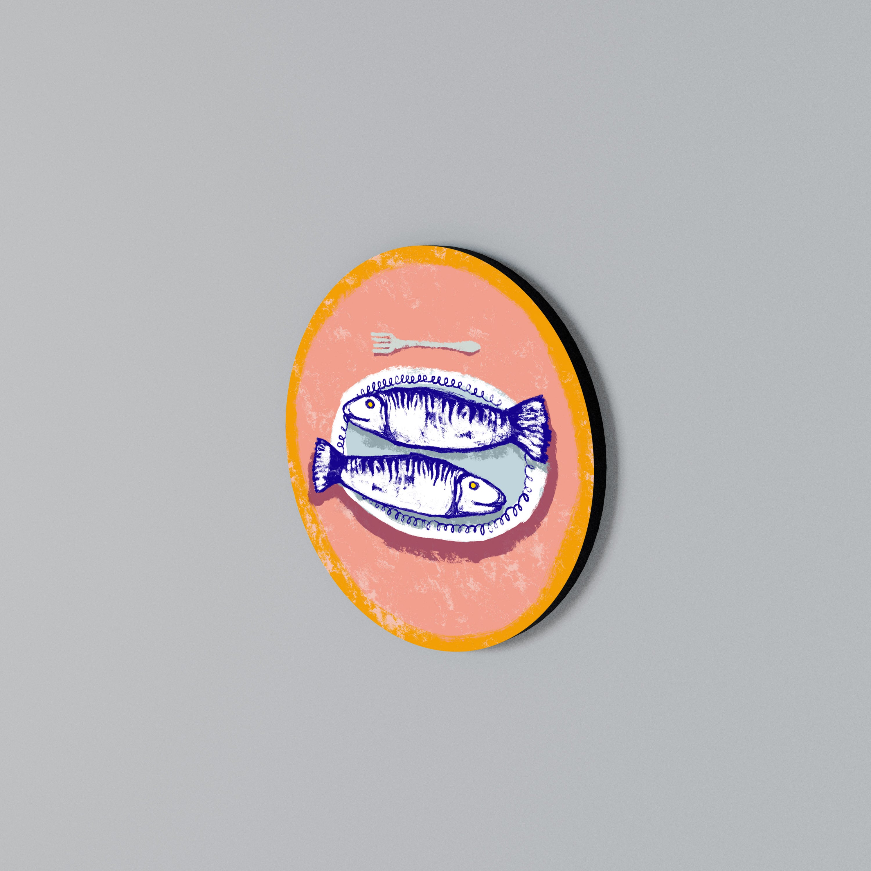 ENJOY YOUR MEAL Στρογγυλός πίνακας ζωγραφικής