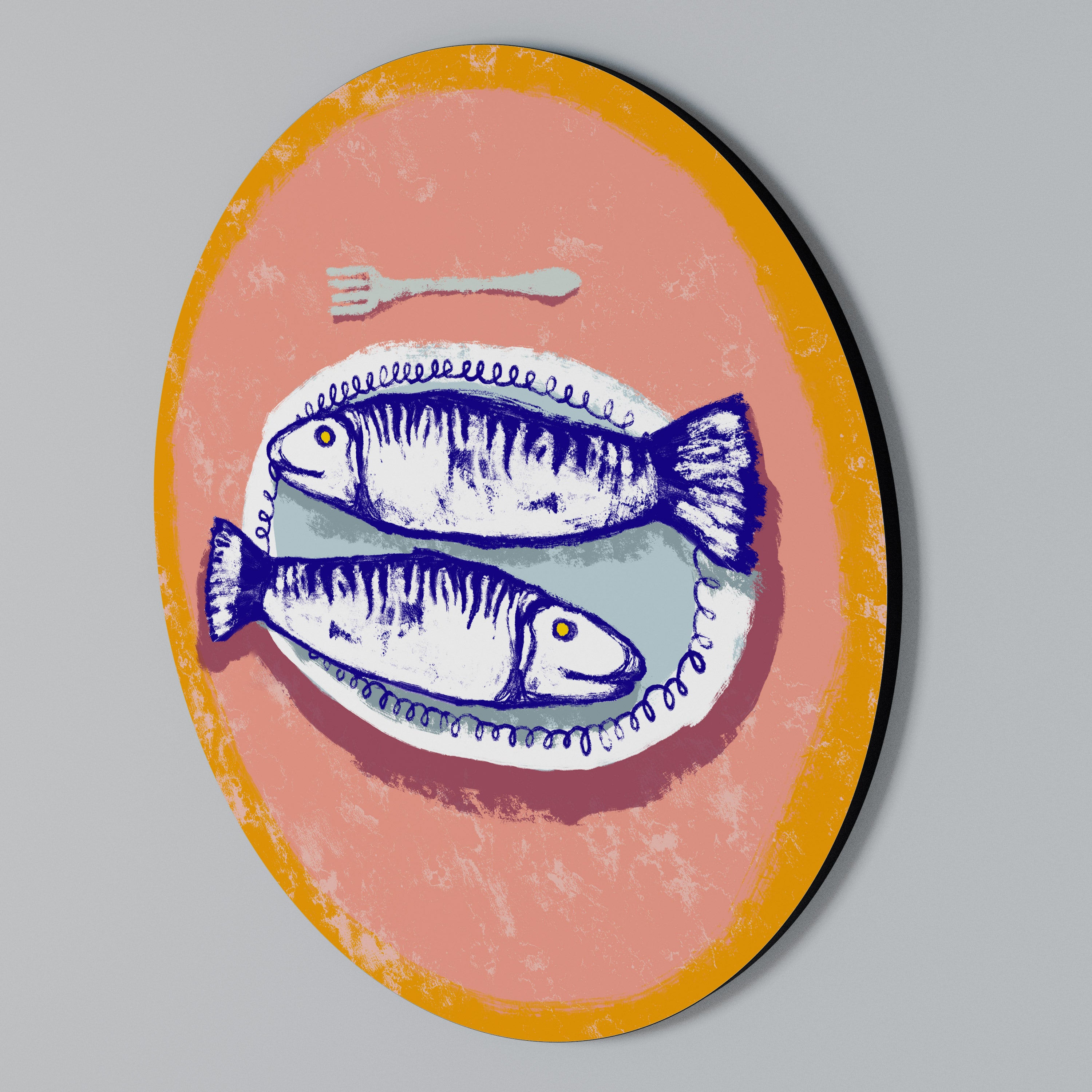 ENJOY YOUR MEAL Στρογγυλός πίνακας ζωγραφικής