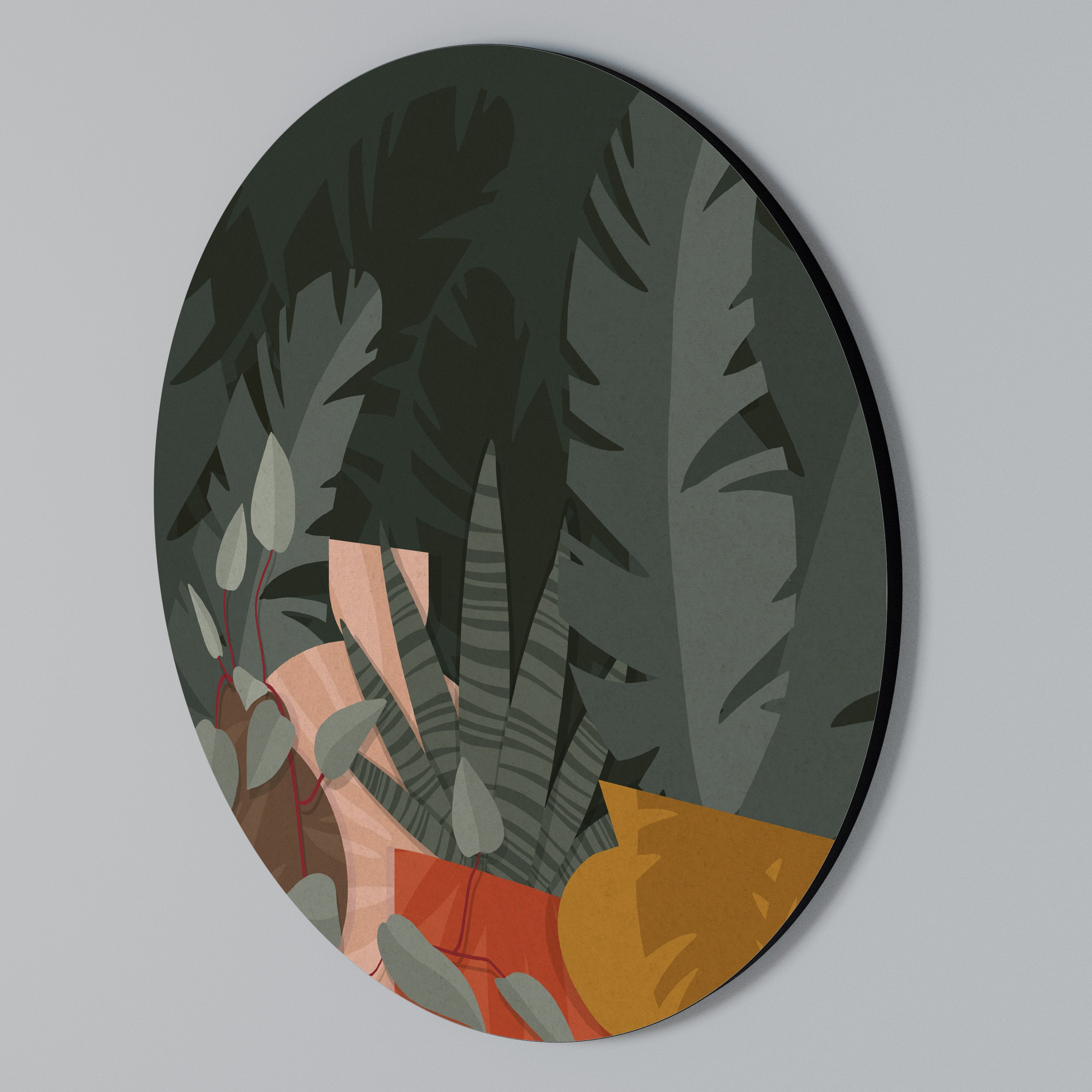 TROPICAL COMPOSITION Στρογγυλός πίνακας ζωγραφικής