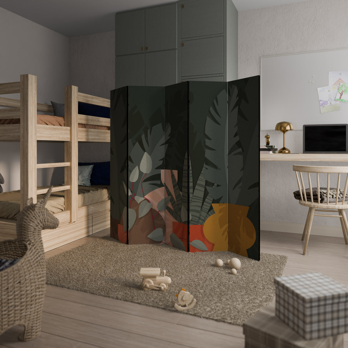 TROPICAL COMPOSITION 5-Panel Room Divider