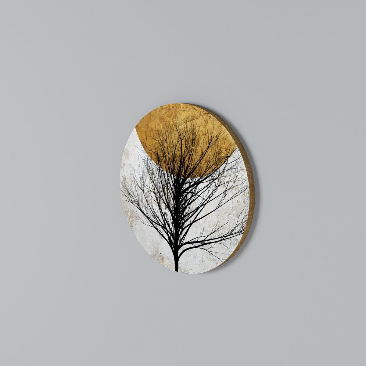LONELY TREE Στρογγυλός πίνακας ζωγραφικής