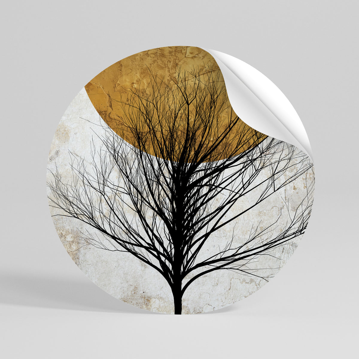 LONELY TREE Αυτοκόλλητη Αφίσα στρογγυλή