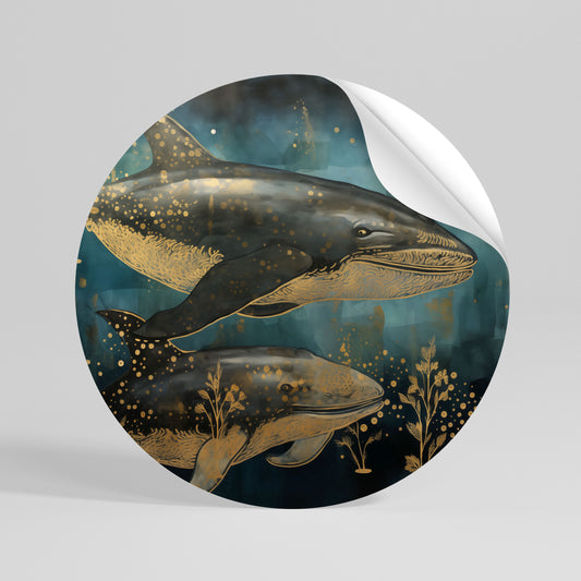 AQUATIC ELEGANCE Αυτοκόλλητη Αφίσα στρογγυλή