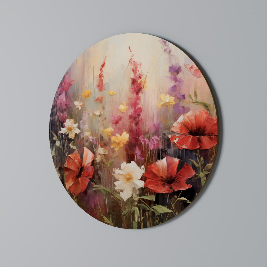 Στρογγυλή Τέχνη Τοίχου VIBRANT BLOOM SYMPHONY