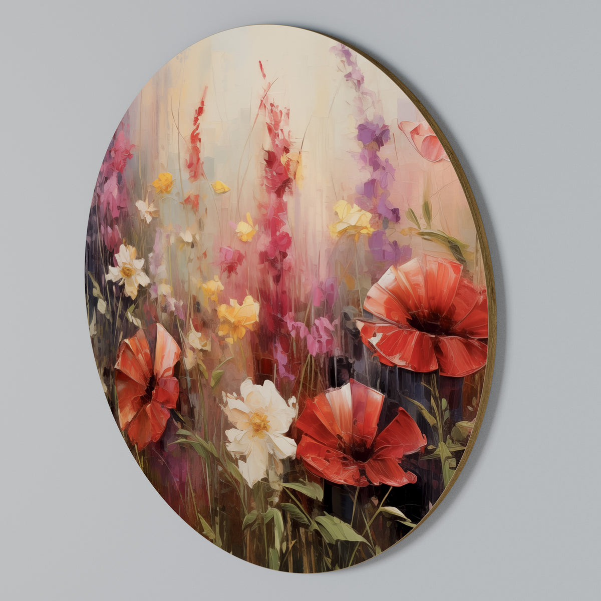 VIBRANT BLOOM SYMPHONY Στρογγυλός πίνακας ζωγραφικής