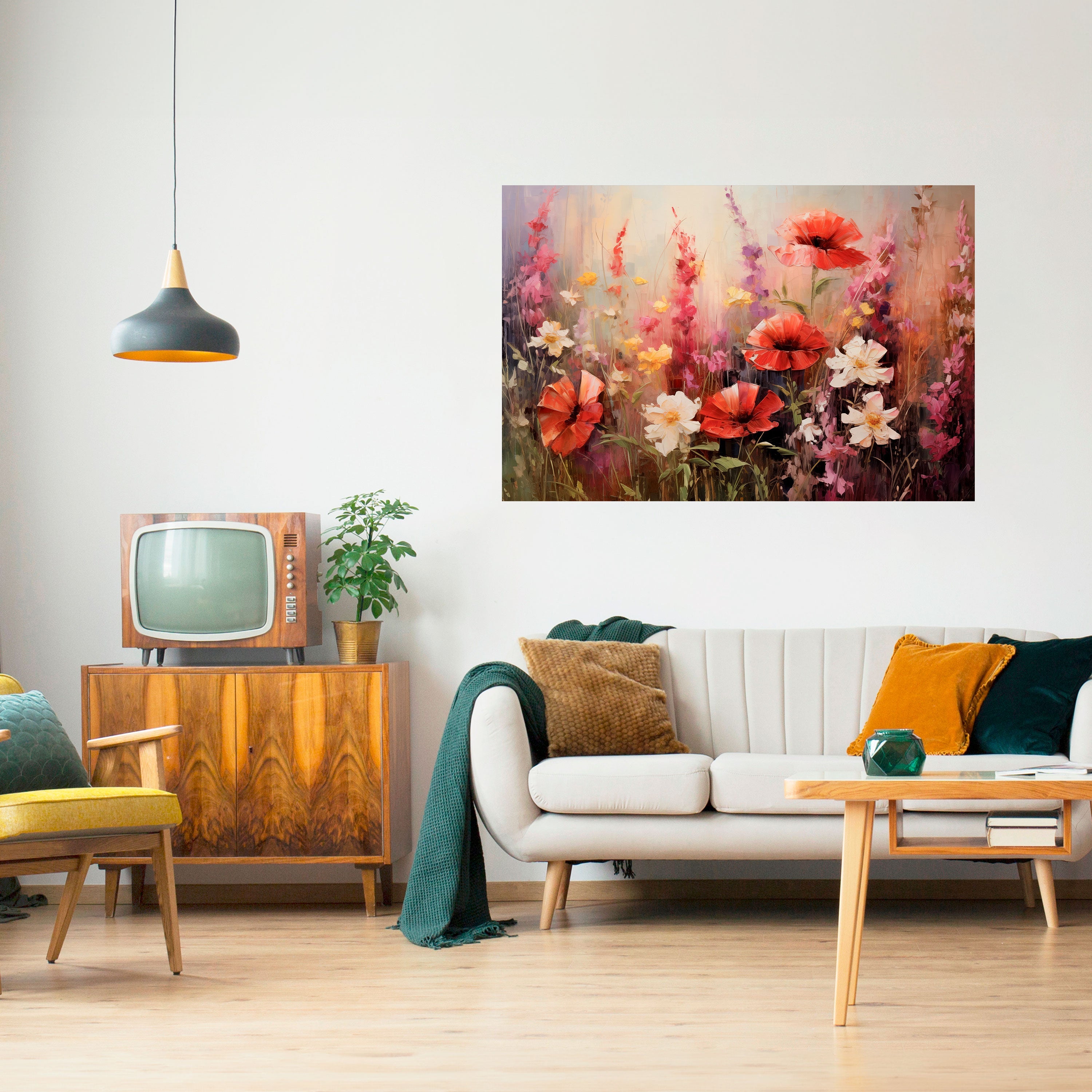 VIBRANT BLOOM SYMPHONY Οριζόντια Αφίσα Peel and Stick