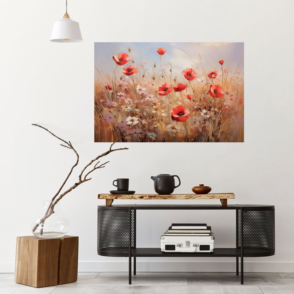 POPPY DREAMSCAPE Peel and Stick Horizontal Poster