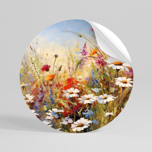 DAISY DAYDREAMS Peel and Stick Round Sticker