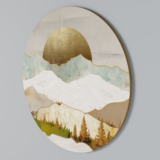 GOLDEN WINTER Round Wall Art