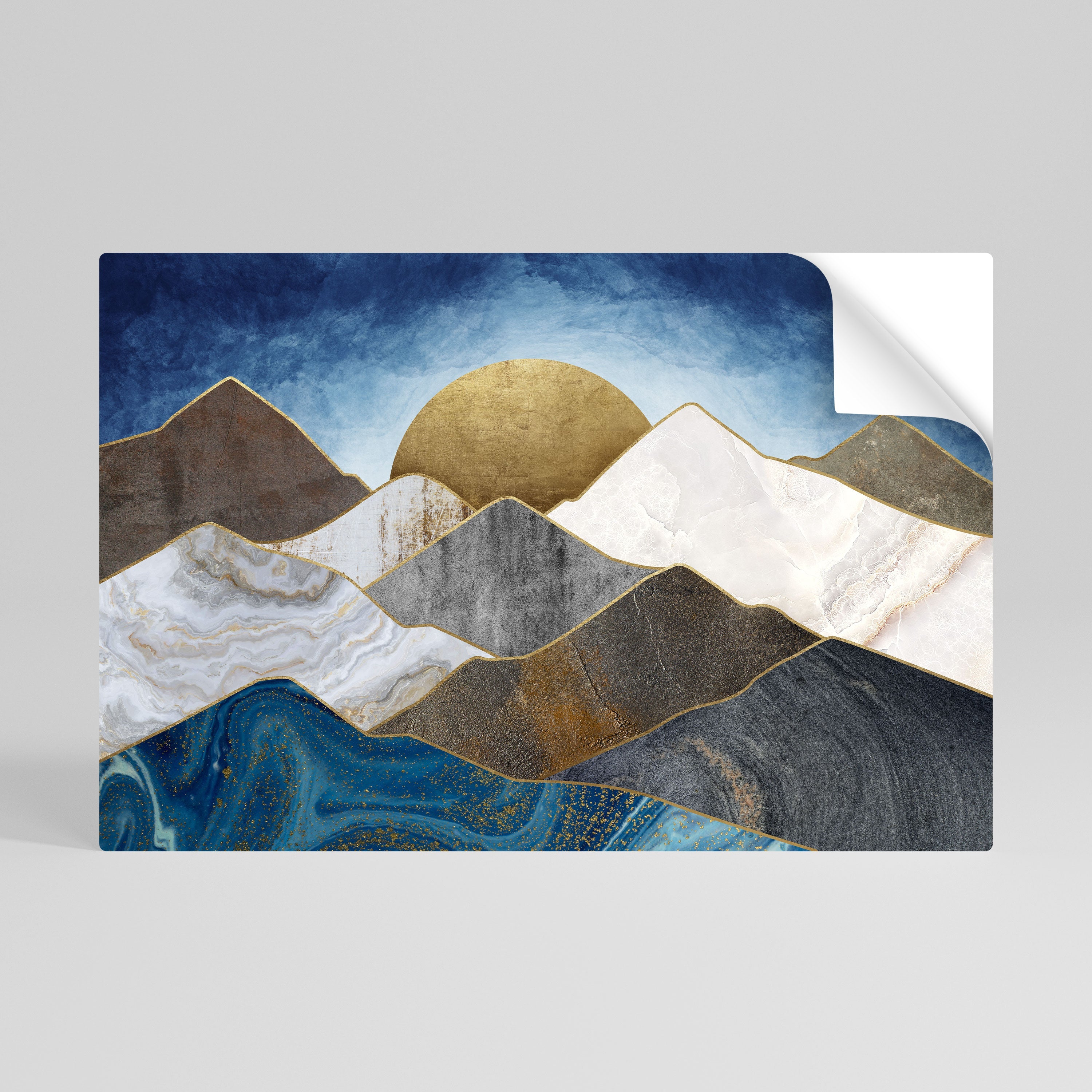 Οριζόντια αφίσα "SHEEN OF PEAKS" με αποκόλληση και κολλήματα