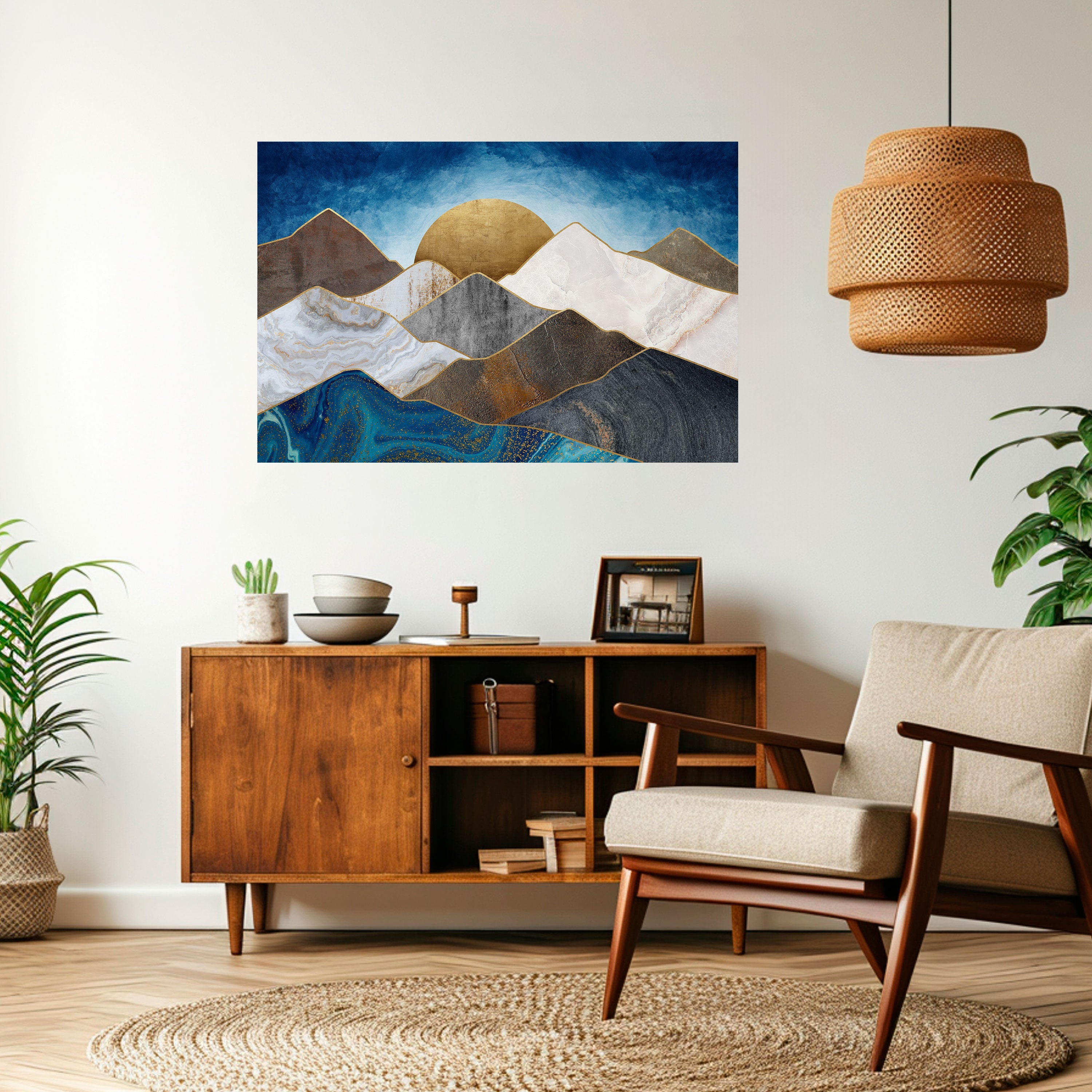 Οριζόντια αφίσα "SHEEN OF PEAKS" με αποκόλληση και κολλήματα