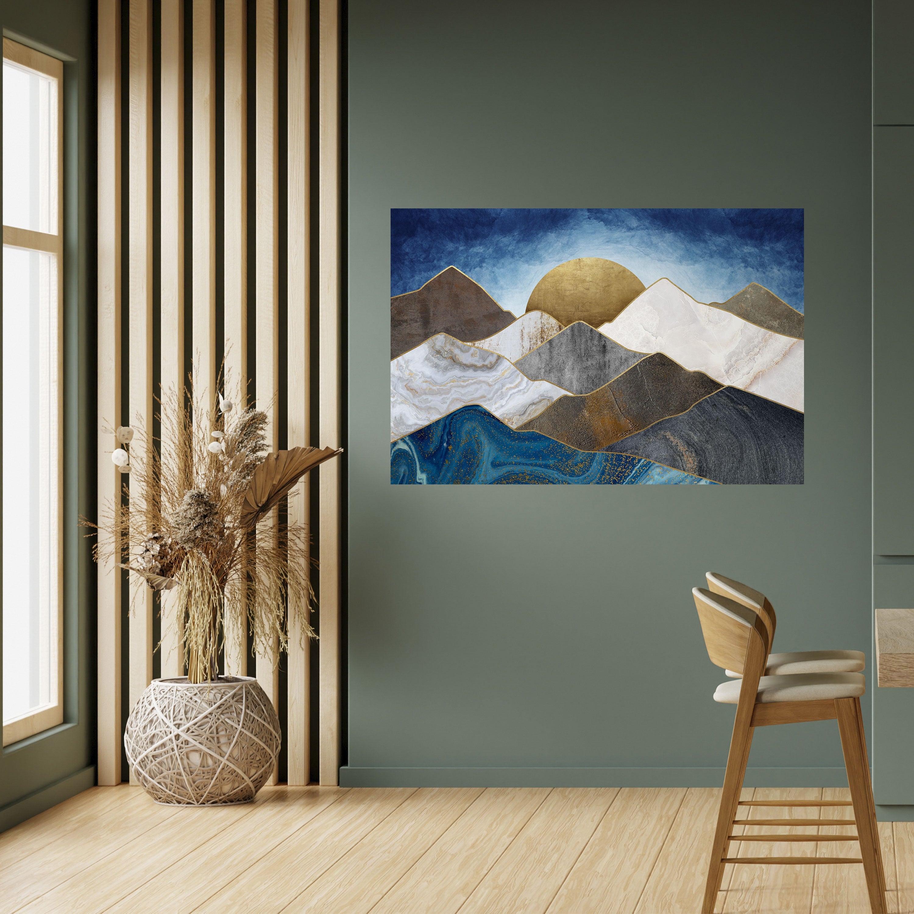Οριζόντια αφίσα "SHEEN OF PEAKS" με αποκόλληση και κολλήματα