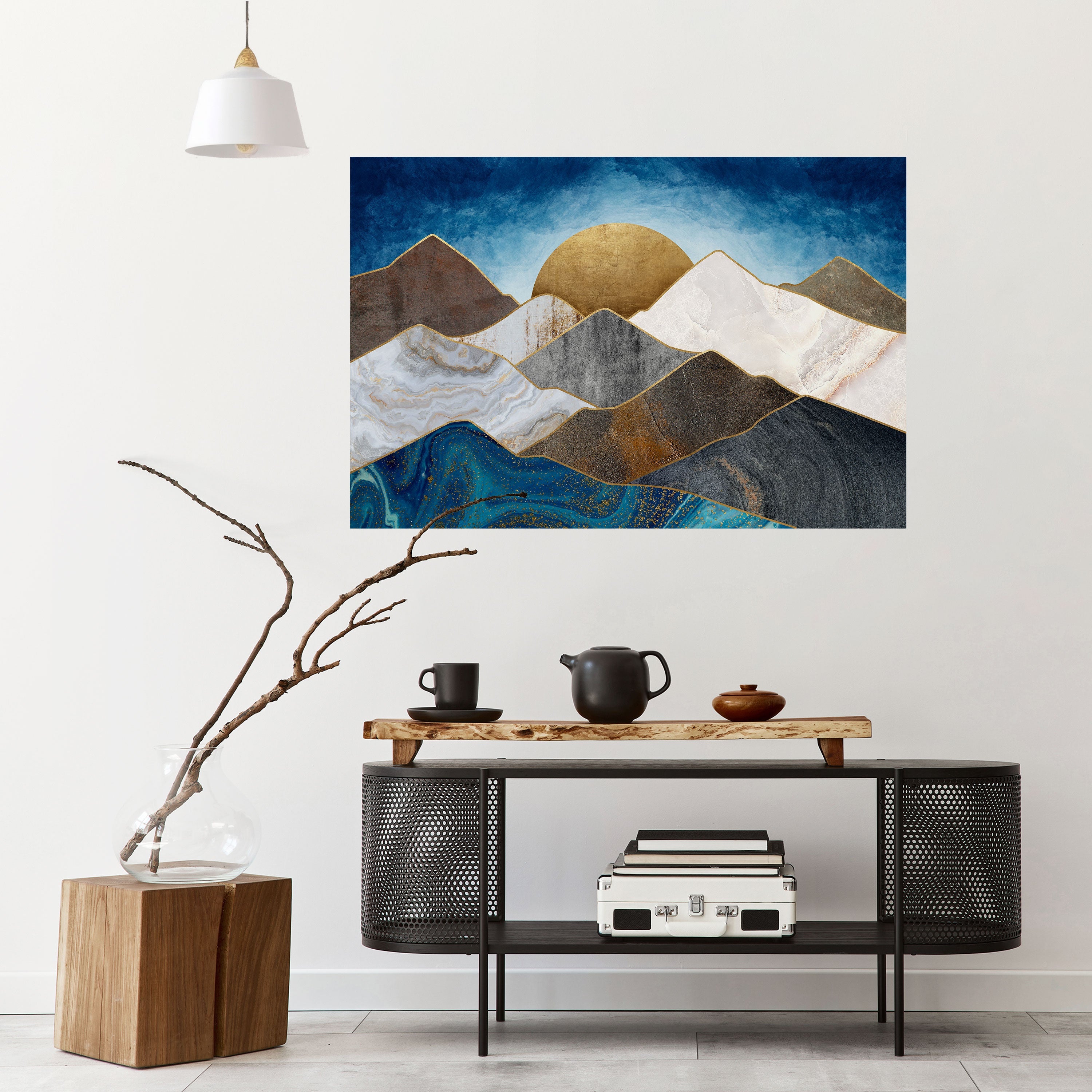 Οριζόντια αφίσα "SHEEN OF PEAKS" με αποκόλληση και κολλήματα